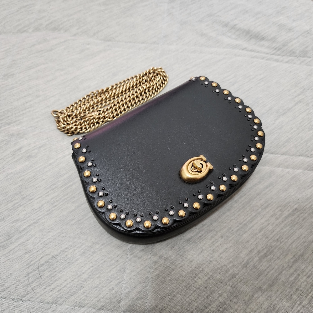 Coach Saddle Belt Bag with Scallop Rivets